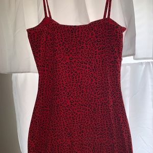 Red and black short dress